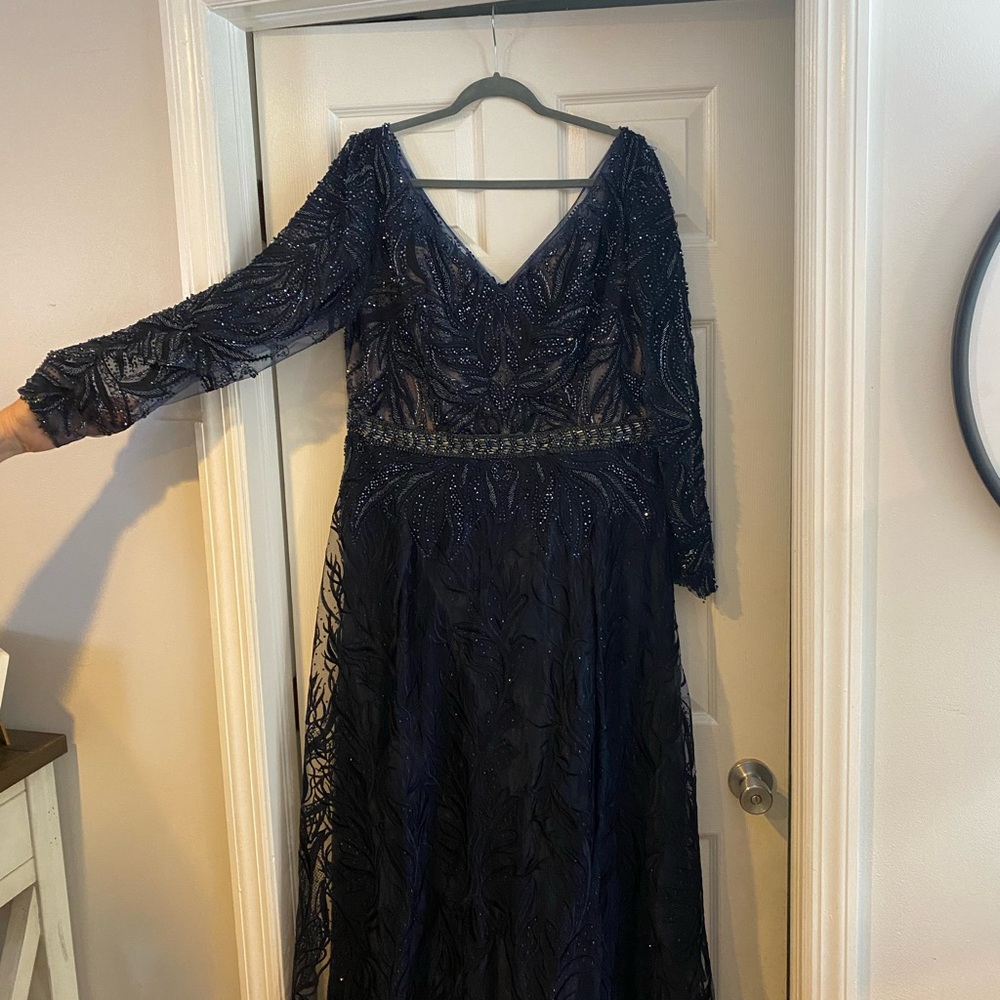 Elegant Navy Evening Gown